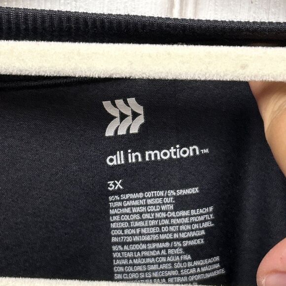 NWT All in Motion Women’s Plus Size Supima Cotton Short Sleeve Top Black 3X - Picture 7 of 16